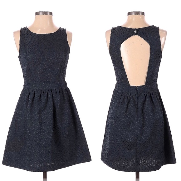 Dark Blue A-Line Poof open Back Dress | SIZE S - Picture 1 of 6